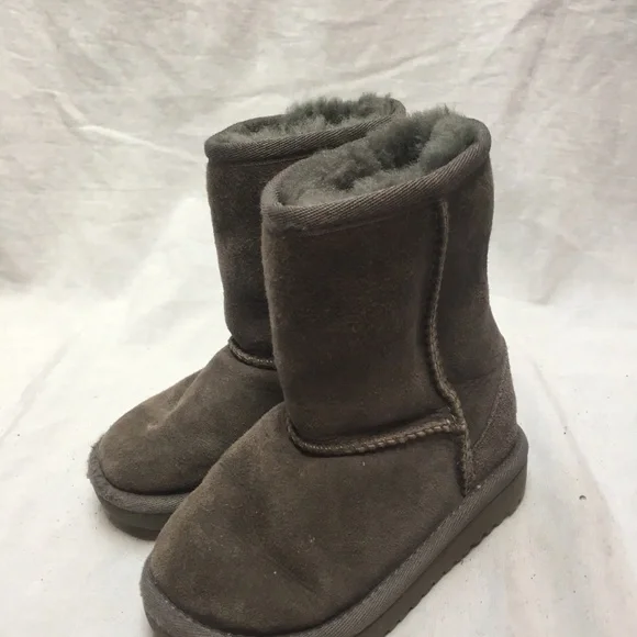 Toddler - Mini UGG Gray Boots Size: 8 - Picture 3 of 8
